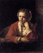 REMBRANDT Harmenszoon van Rijn Girl at a Window oil on canvas